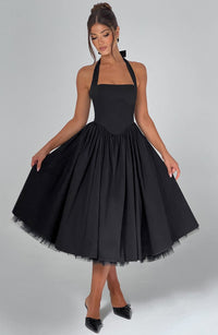 Sandra Midi Dress – Black