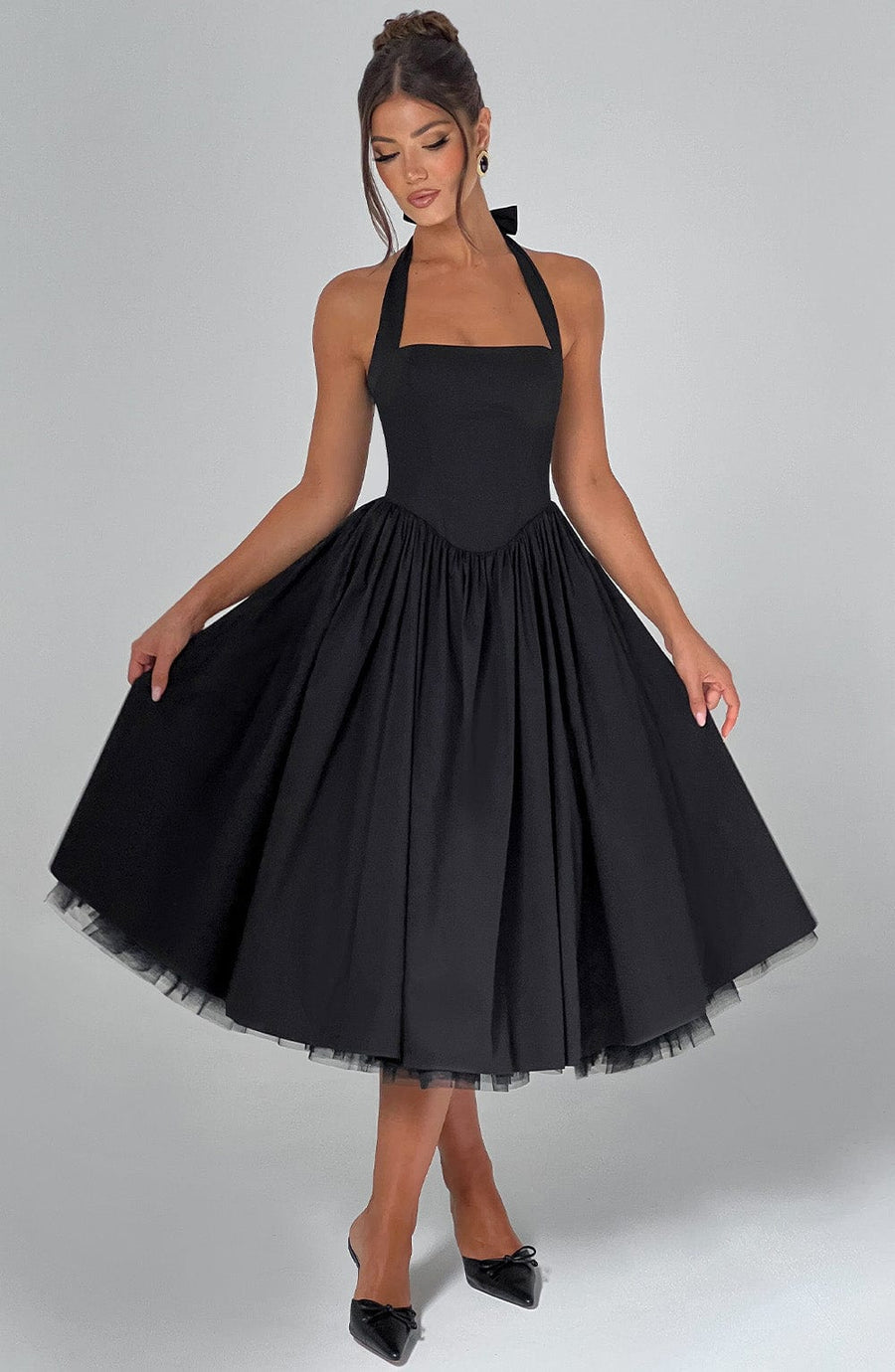 Sandra Midi Dress – Black