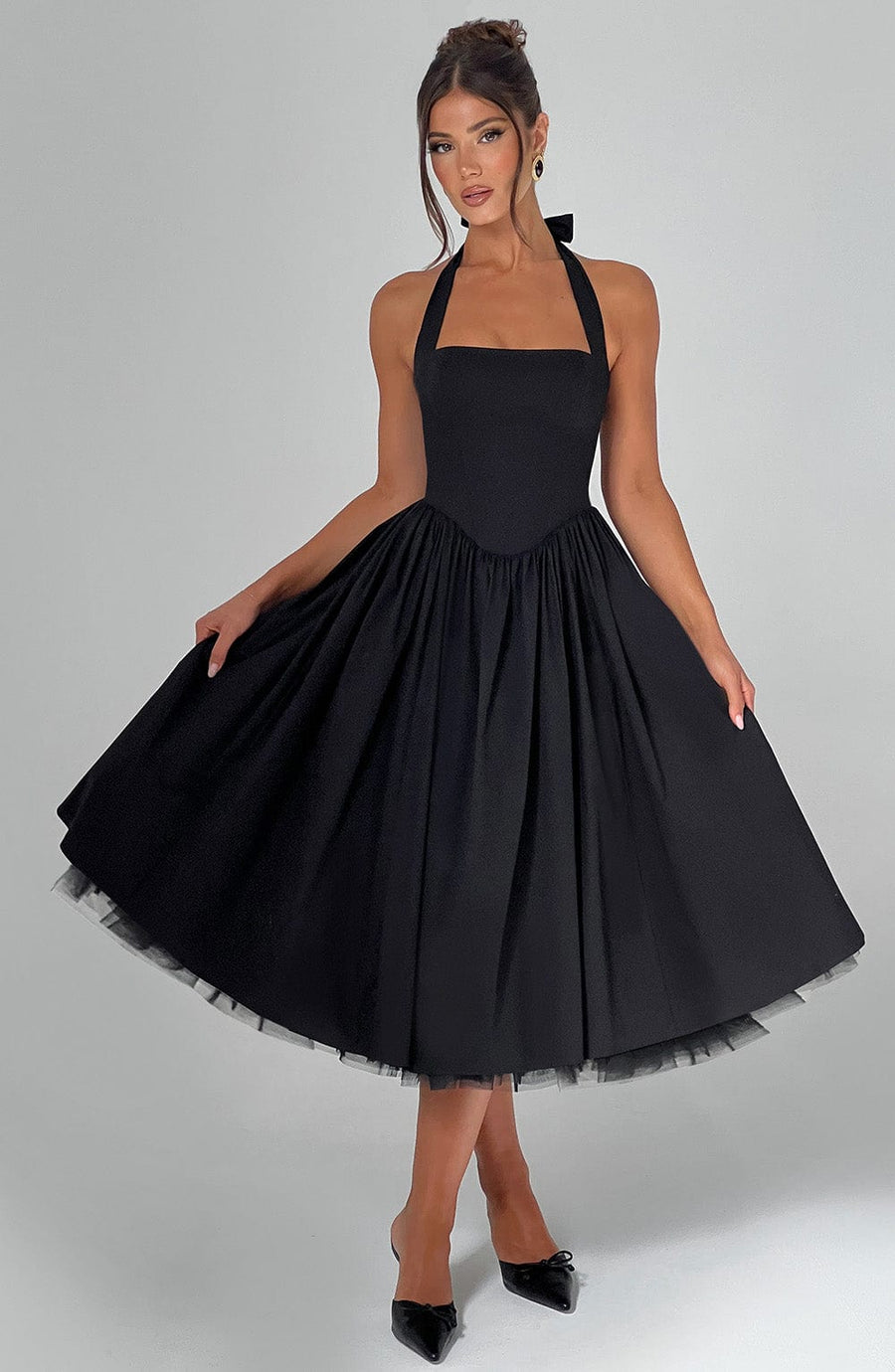 Sandra Midi Dress – Black
