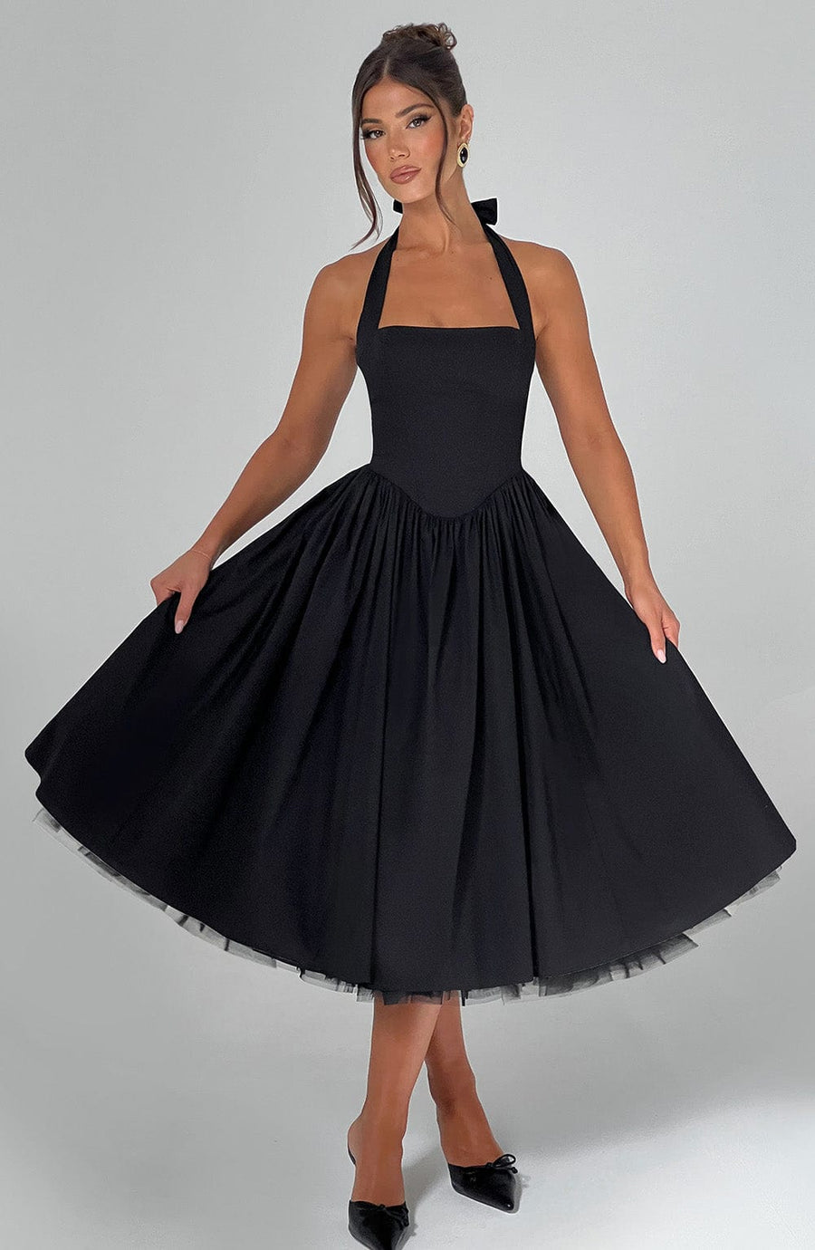 Sandra Midi Dress – Black