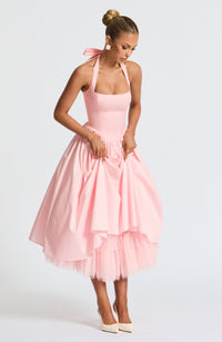 Sandra Midi Dress – Blush