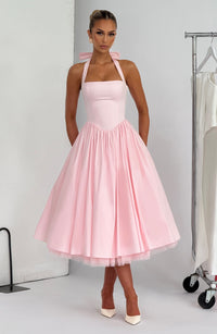 Sandra Midi Dress – Blush