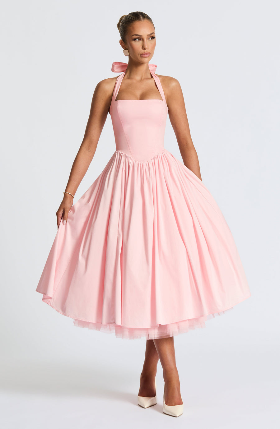 Sandra Midi Dress – Blush