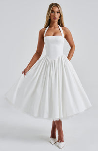 Sandra Midi Dress – Ivory