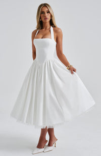 Sandra Midi Dress – Ivory