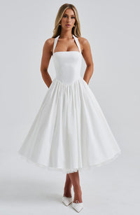 Sandra Midi Dress – Ivory