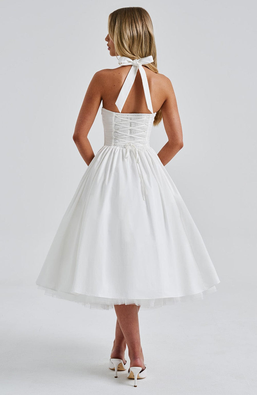 Sandra Midi Dress – Ivory