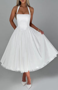 Sandra Midi Dress – Ivory