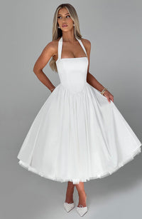 Sandra Midi Dress – Ivory