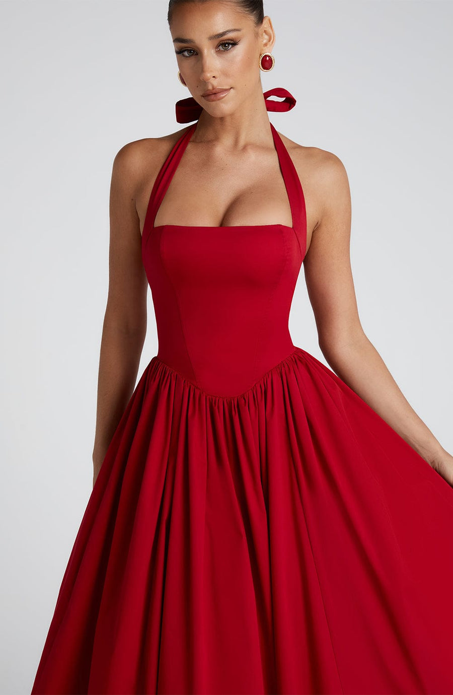 Sandra Midi Dress – Red