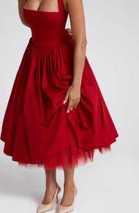 Sandra Midi Dress – Red