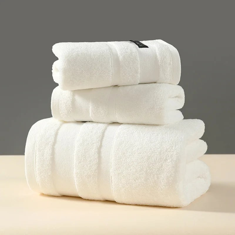 Crown Double Thick Spa Bath Towel in Pearl White