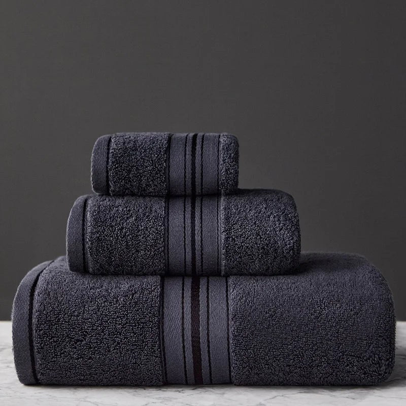 Crown Egyptian Cotton 3 Piece Towel Set in Deep Violet