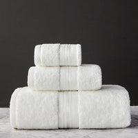 Crown Egyptian Cotton 3 Piece Towel Set in Pearl White