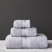 Crown Egyptian Cotton 3 Piece Towel Set in Soft Gray