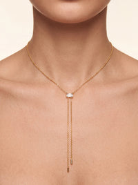 Crystal Gumdrop Necklace in Gold