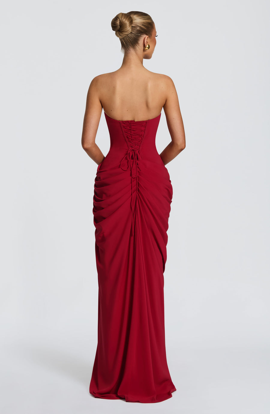 Ava Maxi Dress – Deep Red