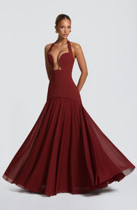 Eulalia Maxi Dress – Deep Rust