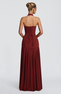 Eulalia Maxi Dress – Deep Rust