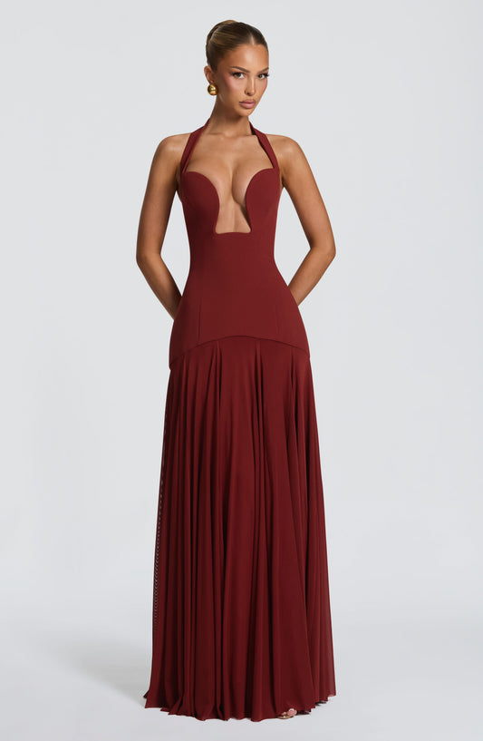 Eulalia Maxi Dress – Deep Rust