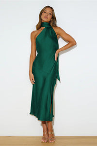 Vivienne Satin Backless Midi Dress