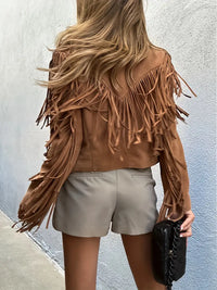 Natalie | Women's Boho Chic Faux Suede Fringe Jacket
