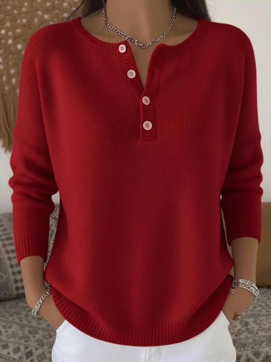 Margot Half-Button Knit Midi Dress