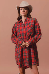 Margot Plaid Button-Up Midi Dress