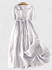 Tamara | Women's Short Sleeve Button Front Midi Dress