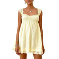 JeuaPho Women's Summer Babydoll Mini Dress Spaghetti Strap Sleeveless Party Short Y2k Swing Dresses A Line Sundress