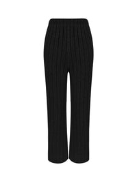 Ribbed Knit Button Front Top and Pants Set