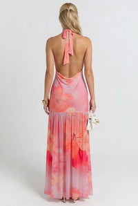 Valentina Sunset Maxi Dress in Blush