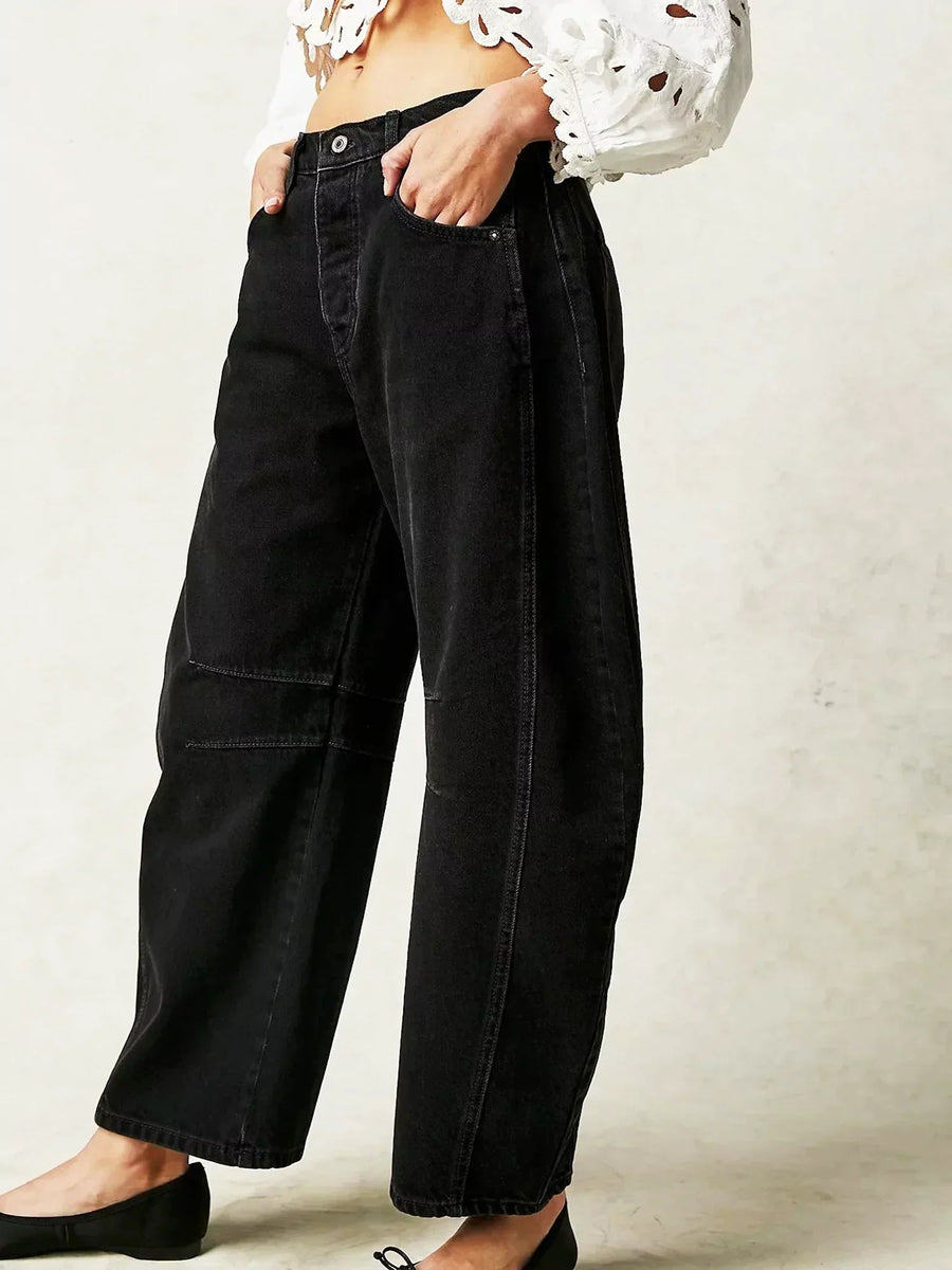 Lena | Women's Relaxed Fit Leopard Print Jeans
