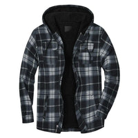 Daan Jacket with Checked and Hood in Black