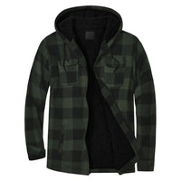 Daan Jacket with Checked and Hood in Green