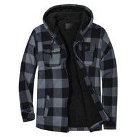 Daan Jacket with Checked and Hood in Grey