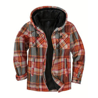 Daan Jacket with Checked and Hood in Rostern