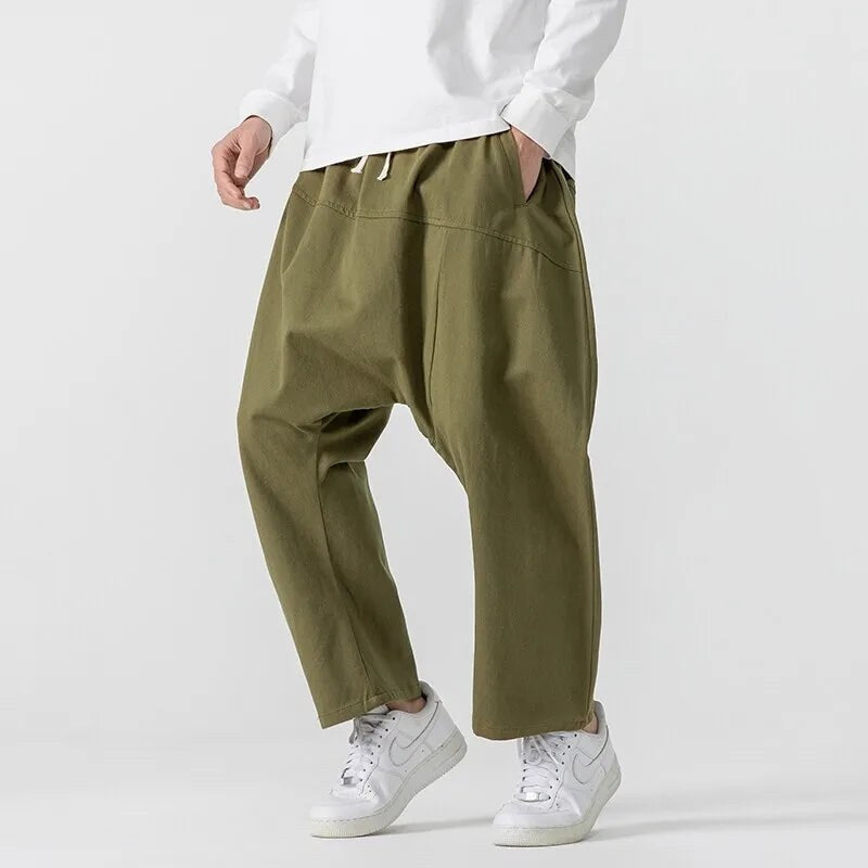 Daisen Drop Crotch Pant in Olive