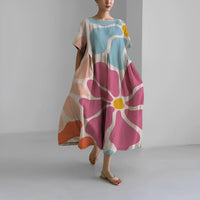 Daisy Retro Big Swing Loose Maxi Dress in Pink