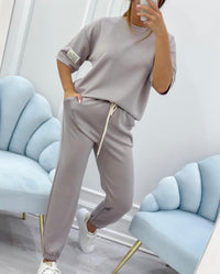 Daisy™ Stylish Short Sleeve Set in Gray