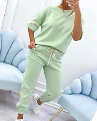 Daisy™ Stylish Short Sleeve Set in Green