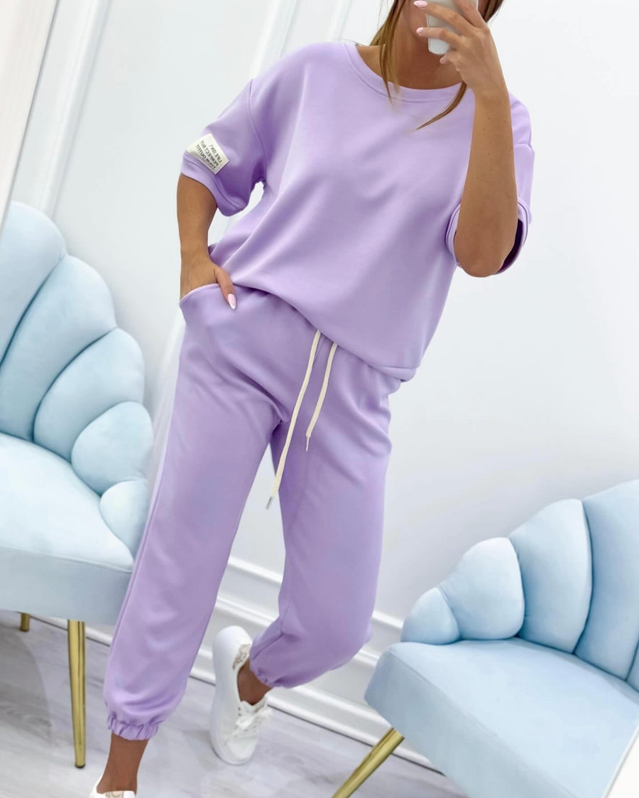 Daisy™ Stylish Short Sleeve Set in Purple