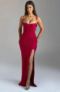 Kenna Maxi Dress – Red Lined