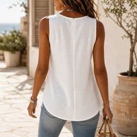Dalisay Women's Sleeveless Button-Front Tank Top