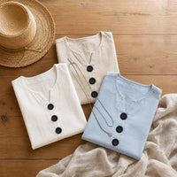 Dalisay Women's Sleeveless Button-Front Tank Top in Light blue