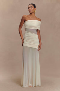 Dallas | Off-Shoulder Maxi Dress in Ivory
