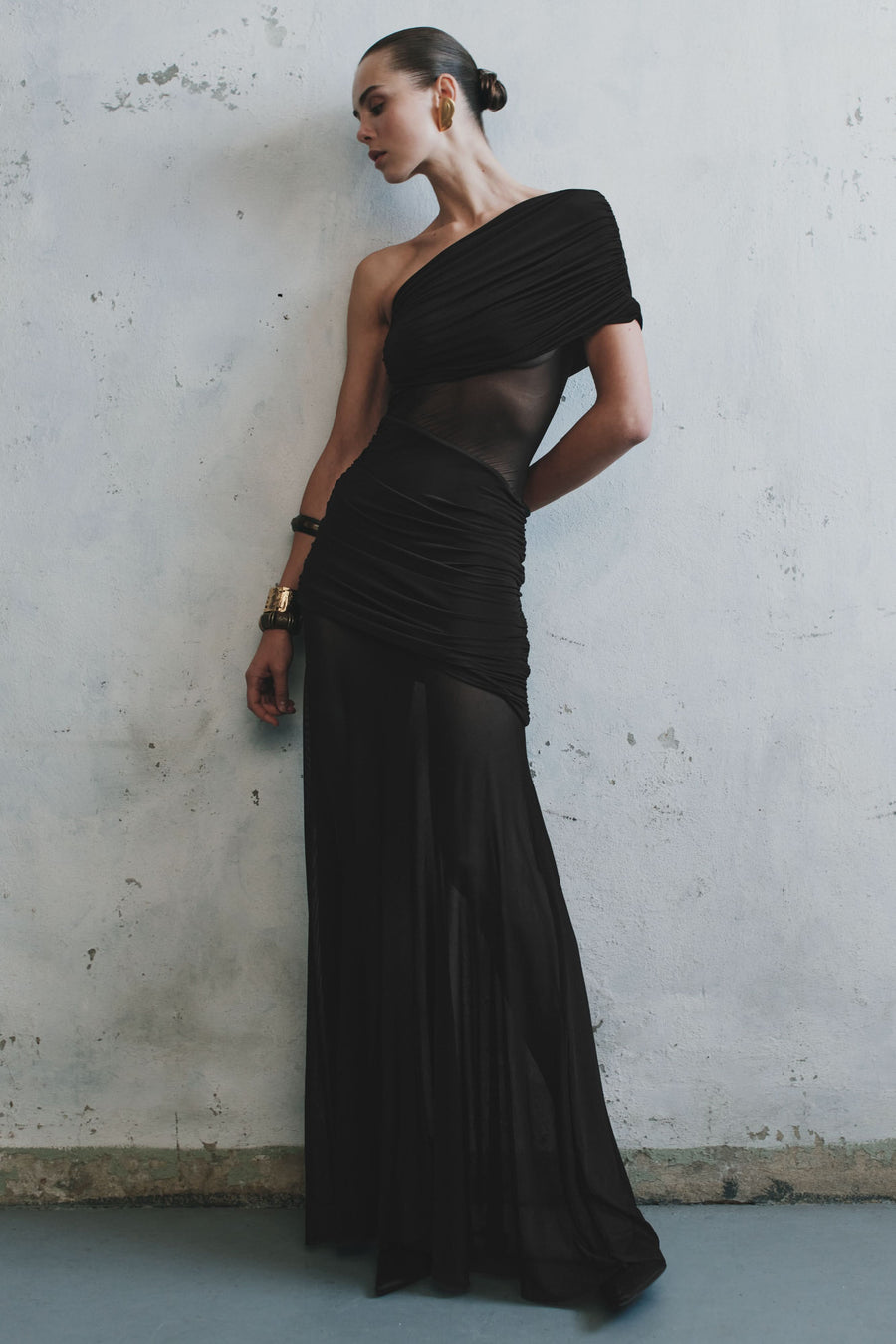 Dallas | Off-Shoulder Maxi Dress in Black