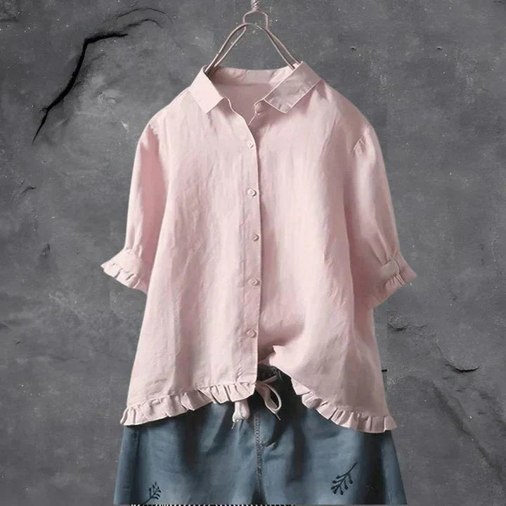 Liv | Women's Linen Ruched Detail Oversized Shirt