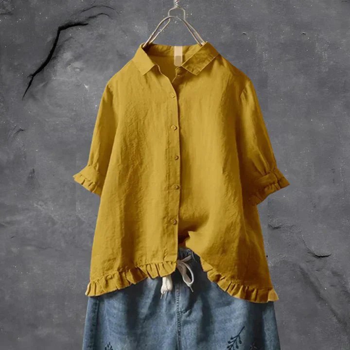 Liv | Women's Linen Ruched Detail Oversized Shirt