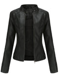 Maja | Women's Tailored Leather Zip Biker Jacket